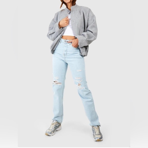 Tall High Waisted Distressed Ripped
Straight Leg Jean - Picture 1 of 6